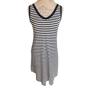 Candace Cameron Bure Black and White Striped Dress